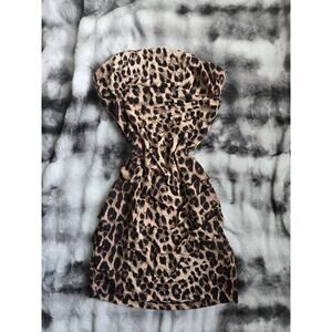 Forever 21 Strapless Leopard Print Dress – Size Small